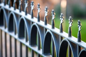 black ornamental iron fence